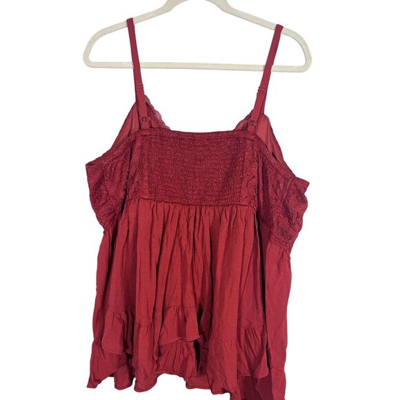 Torrid Top Women 2X Orange Babydoll Boho Hippie Indie Western Feminine Floral - Picture 4 of 12